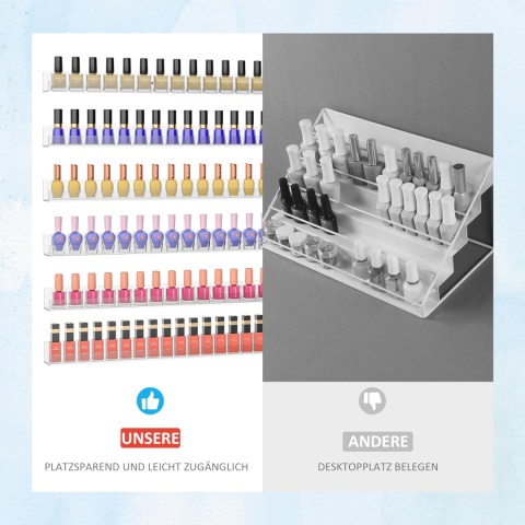 Sezanrpt Regał na lakier do paznokci, regał na ścianę, na 192 butelki