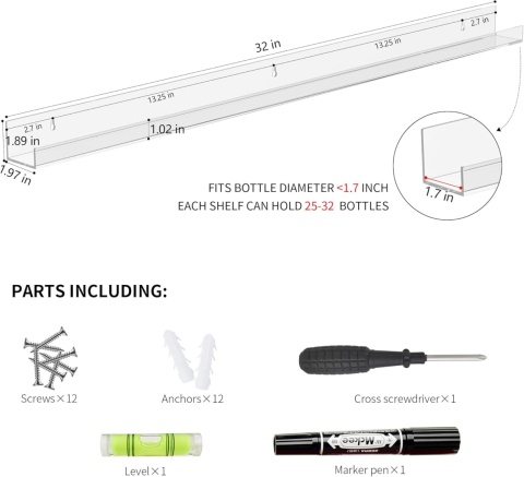 Sezanrpt Regał na lakier do paznokci, regał na ścianę, na 192 butelki