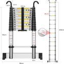Teenza Drabina teleskopowa 4,9 m, aluminiowa wysuwana