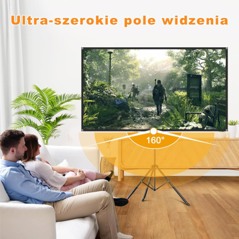 VISULAPEX 80"Ekran Projekcyjny, 4K HD 16:9 ze Stojakiem VISULAPEX 80"Ekran Projekcyjny, 4K HD 16:9 ze Stojakiem