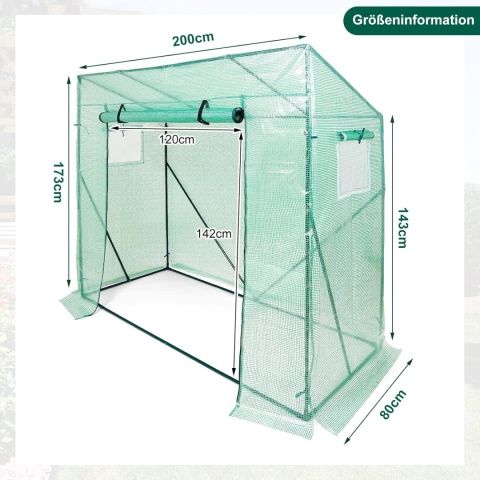 Yorbay Szklarnia ogrodowa Grow House ze wzmocnioną pokrywą i ramą