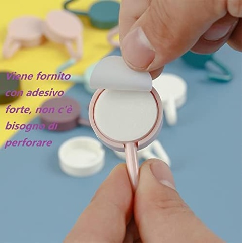 40 mocnych kolorowych haczyków samoprzylepnych, wieszaki ścienne