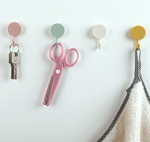 40 mocnych kolorowych haczyków samoprzylepnych, wieszaki ścienne