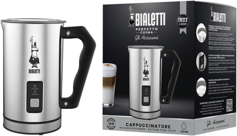 Bialetti Spieniacz do Mleka, Srebrny/Czarny, Cappuccina tore