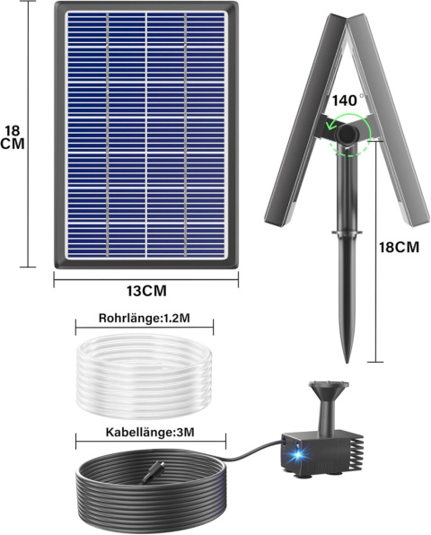 Biling Fontanna solarna, 3,5 W, solarna pompa do stawu ogrodowego