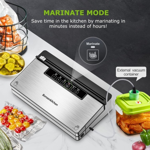 Bonsenkitchen Pro Stainless zgrzewarka próżniowa –12 l/min z 6 trybami