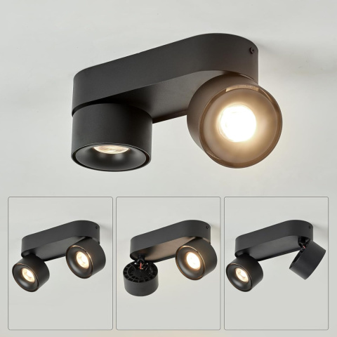 Budbuddy 12 W Lampa sufitowa LED z 2 obrotowymi reflektorami 4000K