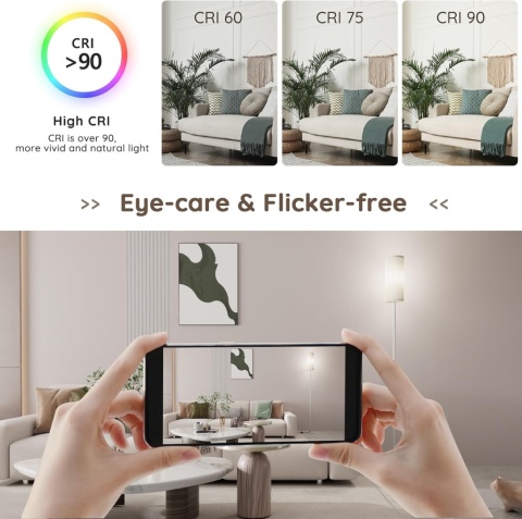 Buyya Inteligentna lampa stojąca 12W, ściemniana z aplikacją i pilotem