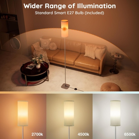 Buyya Inteligentna lampa stojąca 12W, ściemniana z aplikacją i pilotem