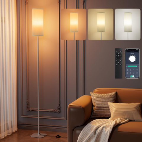 Buyya Inteligentna lampa stojąca 12W, ściemniana z aplikacją i pilotem