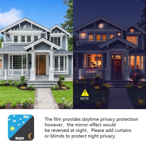 CHEIGHY Folia okienna, folia lustrzana, przyciemniająca, 75 x 400 cm