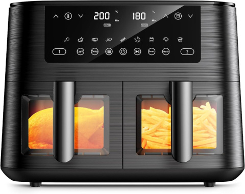 Dual Zone frytkownica na gorące powietrze z okienkiem pojemność 9 l XL Dual Zone frytkownica na gorące powietrze z okienkiem pojemność 9 l XL