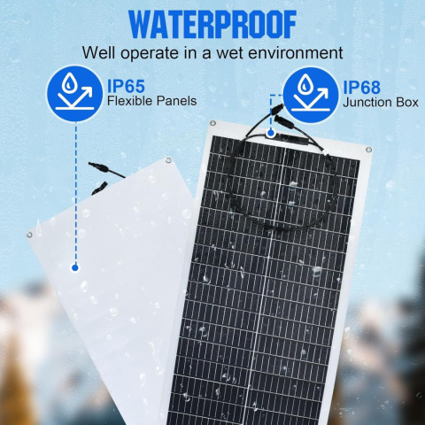 ECO-WORTHY Panel słoneczny 100 W, 12 V, elastyczny, monokrystaliczny