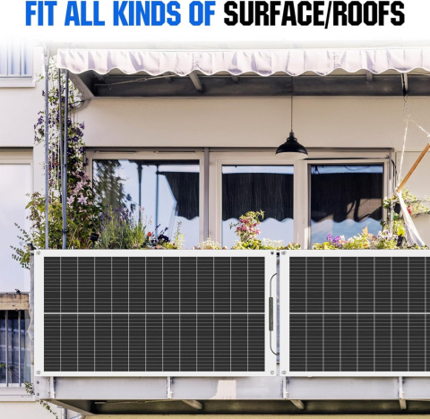 ECO-WORTHY Panel słoneczny 100 W, 12 V, elastyczny, monokrystaliczny