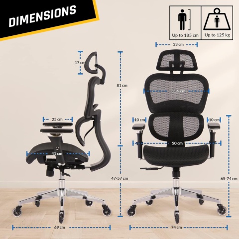 Ergonomiczny fotel biurowy KLIM K800