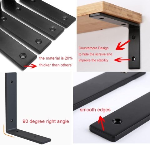 GOFOWRK 2 sztuki 30,5 cm wsporników półkowych, 5,4 mm grubości