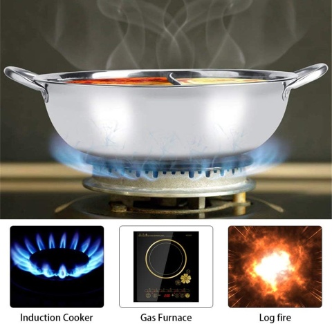 Garnek do gotowania 30/32 cm w stylu mandaryńskim, dwie przedrody