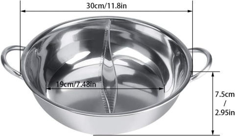 Garnek do gotowania 30/32 cm w stylu mandaryńskim, dwie przedrody