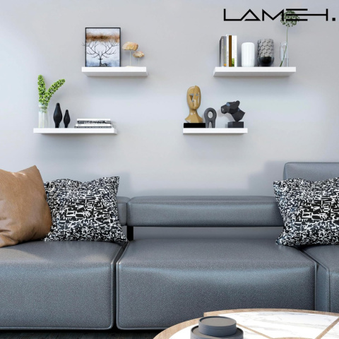LAMEH . Regał ścienny z płyty MDF, biały, z niewidocznymi uchwytami 40 CM LAMEH . Regał ścienny z płyty MDF, biały, z niewidocznymi uchwytami 40 CM
