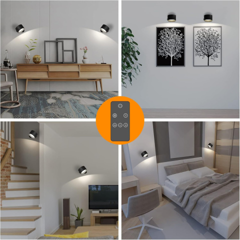 Lampa ścienna wewnętrzna z pilotem możliwość ściemniania LED USB