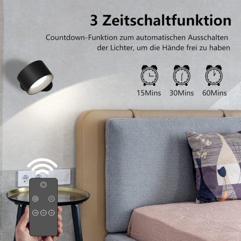 Lampa ścienna wewnętrzna z pilotem możliwość ściemniania LED USB