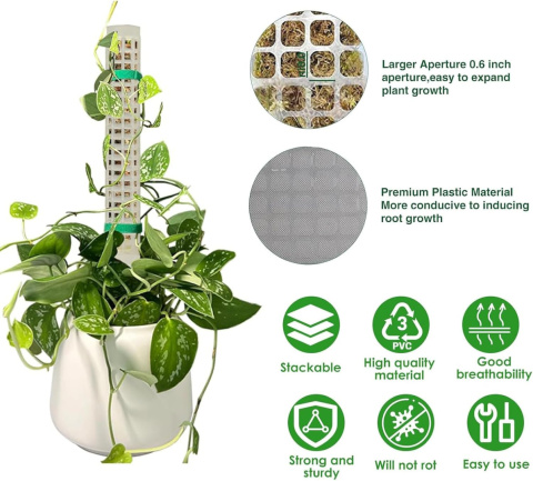 Monstera podpora do roślin pnących, 4 sztuki, 100 cm, z 10 etykietami