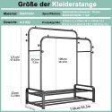 SMILOVII wolnostojący wieszak na ubrania z podwójnym drążkiem