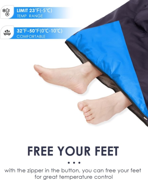 Śpiwor dla dorosłych Plecakowy Lekki Wodoodporny - Zimowe JEAOUIA