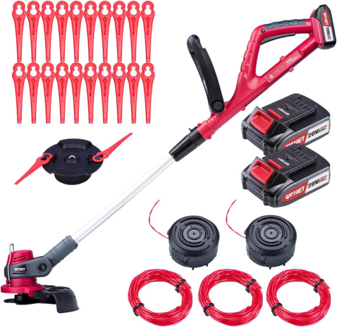 WONET NCGT-S20LIDA2 akumulatorowa obcinarka krawędziowa, z 2 bateriami