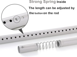 Wysuwany drążek, ze stali nierdzewnej, teleskopowy 178-227 cm