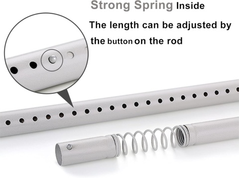 Wysuwany drążek, ze stali nierdzewnej, teleskopowy 178-227 cm