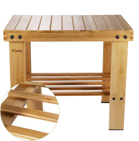 Yoassi Step Stool, wytrzymały bambusowy wielofunkcyjny stołek