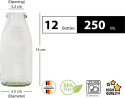 casavetro 12 x szklane buteleczki w stylu dworkowym, wazony 250 ml