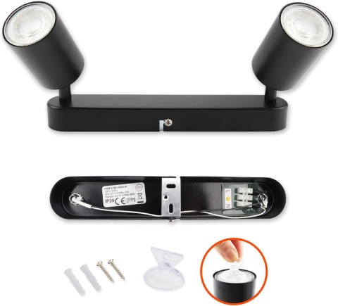 da LIGHT lampa sufitowa LED 2-żarówkowa czarna