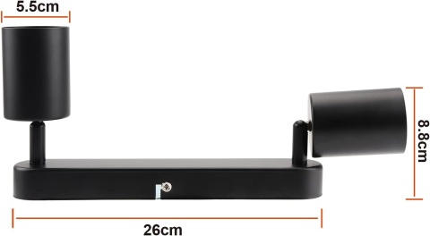 da LIGHT lampa sufitowa LED 2-żarówkowa czarna