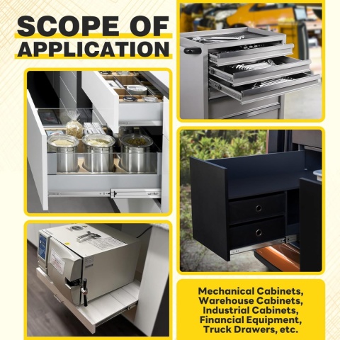 AOLISHENG Prowadnice szuflad Push to Open 850 mm METALOWE 34 "