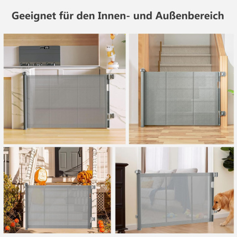 BRAMKA ochronna na schody, wysuwana, dla niemowląt, dla psów, 150 cm