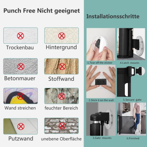 BRAMKA ochronna na schody, wysuwana, dla niemowląt, dla psów, 150 cm