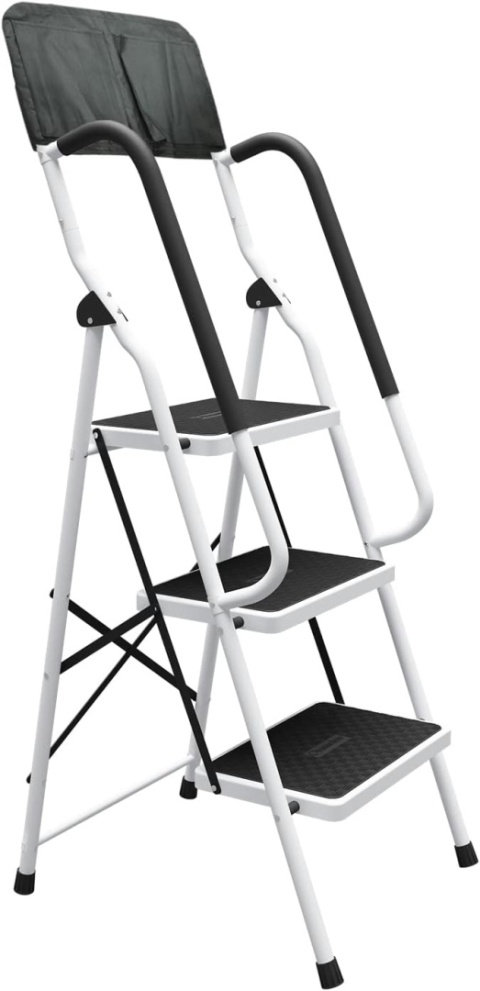 DAWNYIELD 3-stopniowa stalowa składana drabina schodowa antypoślizgowa