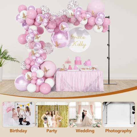 EMART Stojak na tło fotograficzne ze stalowym cokołem, 2,6 m x 3 m