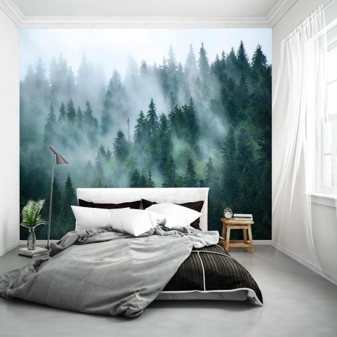 Fototapeta LAS ŚWIERKOWY WE MGLE 368 x 254 cm