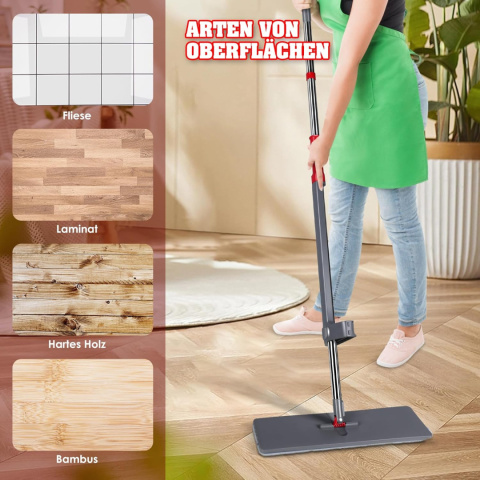 HEVOL mop z funkcją wykręcania, regulowany 130 -147 cm , 6 wkładów