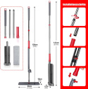 HEVOL mop z funkcją wykręcania, regulowany 130 -147 cm , 6 wkładów