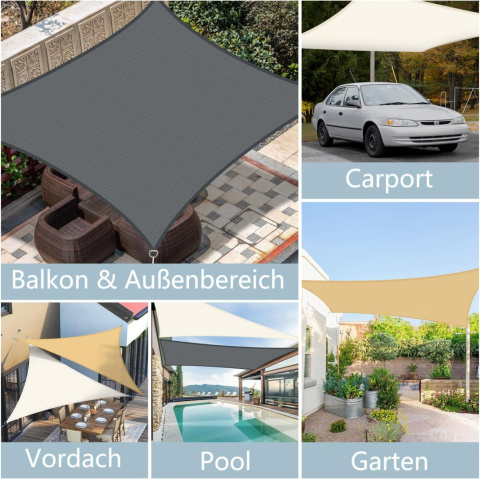 LOVE STORY Żagiel przeciwsłoneczny, prostokątny, 4 x 5 m