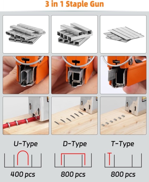 Lytool Zszywacz ręczny 3 w 1, zestaw 2000 zszywek