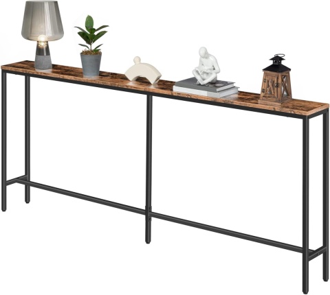 MAHANCRIS Konsola, 180 CM Wąski Długi Stół , metal i drewno