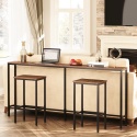 MAHANCRIS Konsola, 180 CM Wąski Długi Stół , metal i drewno