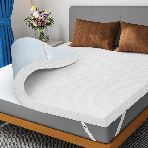 Materac Topper 90x200 nawierzchniowy pianka 7 cm nakładka na materac