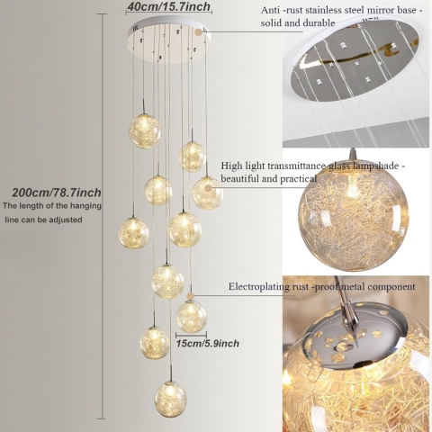 Nowoczesne Proste Spiralne żyrandol Kryształowe światło - 10 punktow