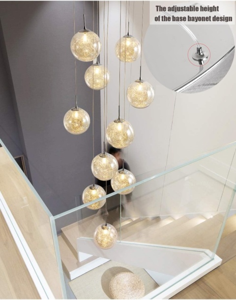 Nowoczesne Proste Spiralne żyrandol Kryształowe światło - 10 punktow